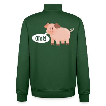 Pig Oink - Unisex Organic Zip Sweatshirt von Stanley/Stella - Flaschengrün - Hinten - AI Model Male 185 dark (185cm)