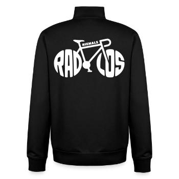 Vélo - Jamais sans roues - Sweat zippé unisexe en coton bio Stanley/Stella - noir - Dos - AI Model Male 185 light (185cm)