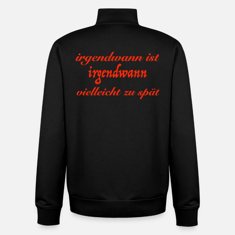 sometime - Unisex Organic Zip Sweatshirt by Stanley/Stella - black