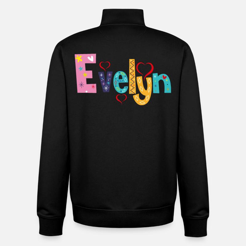Personalized Evelyn Name - Unisex Organic Zip Sweatshirt by Stanley/Stella - black