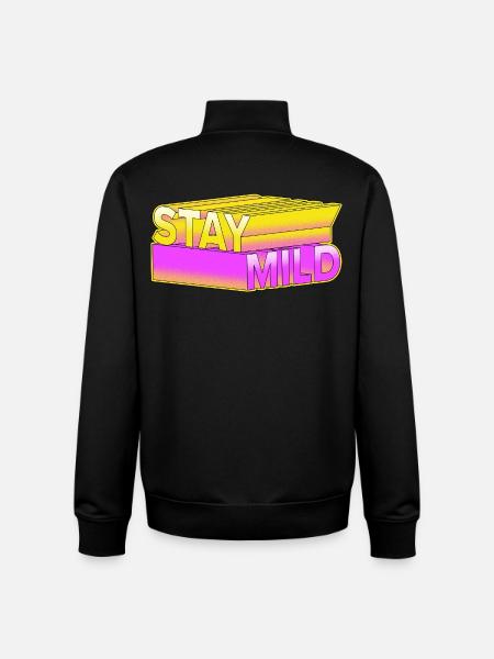 Stay Mild – Neon 3D Retro Look - Unisex Organic Zip Sweatshirt by Stanley/Stella - black