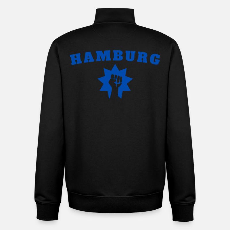 Hambourg - Sweat zippé unisexe en coton bio Stanley/Stella - noir