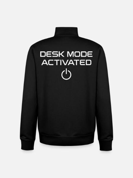 Desk Mode Activates Office Humor - Unisex Organic Zip Sweatshirt by Stanley/Stella - black