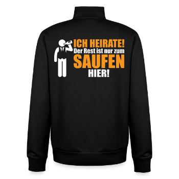 I'm getting married! The rest is here to drink - Unisex Organic Zip Sweatshirt by Stanley/Stella - black - Back - AI Model Male 185 light (185cm)