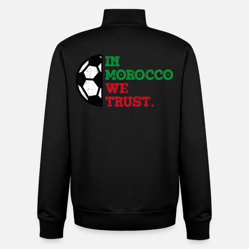 In Morocco we trust - Unisex Organic Zip Sweatshirt von Stanley/Stella - Schwarz