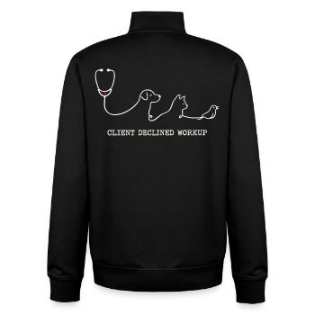Tierarzt Tiermediziner Client Declined Workup - Unisex Organic Zip Sweatshirt von Stanley/Stella - Schwarz - Hinten - AI Model Male 185 light (185cm)