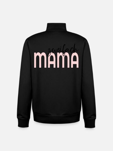 Zweifach Mama - Unisex Organic Zip Sweatshirt von Stanley/Stella - Schwarz