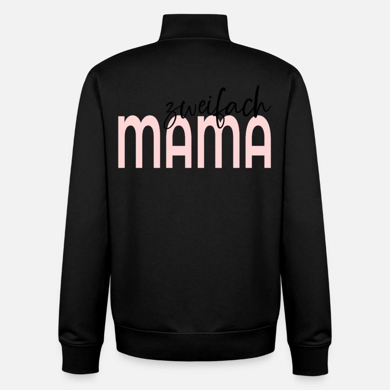Zweifach Mama - Unisex Organic Zip Sweatshirt von Stanley/Stella - Schwarz