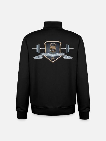 Logo Brave Strong Badass - Unisex Organic Zip Sweatshirt by Stanley/Stella - black