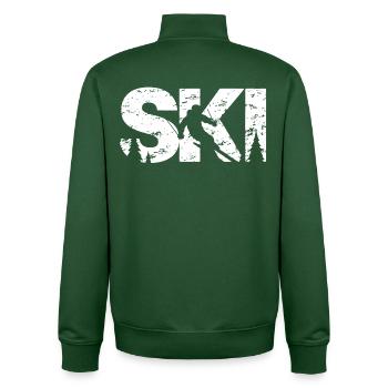 Ski - Unisex Organic Zip Sweatshirt von Stanley/Stella - Flaschengrün - Hinten - AI Model Male 185 dark (185cm)