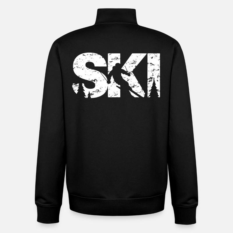 Ski - Sweat zippé unisexe en coton bio Stanley/Stella - noir
