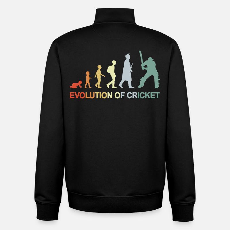 Evolution of Cricket - Unisex Organic Zip Sweatshirt by Stanley/Stella - black