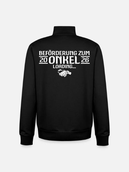 Uncle 2026 loading pregnancy announcement - Unisex Organic Zip Sweatshirt by Stanley/Stella - black