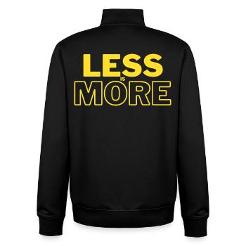 Weniger ist mehr - Unisex Organic Zip Sweatshirt von Stanley/Stella - Schwarz - Hinten - AI Model Male 185 light (185cm)