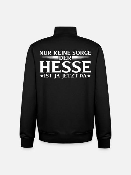 Hesse is here now - Hessian dialect - Unisex Organic Zip Sweatshirt by Stanley/Stella - black