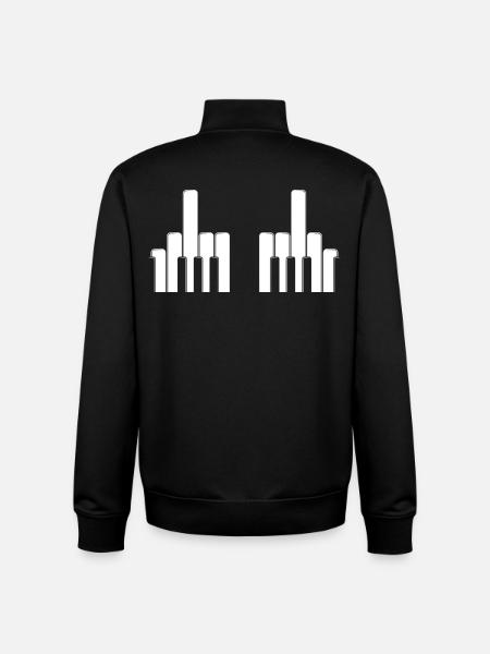 Piano Keys Middle Fingers - Unisex Organic Zip Sweatshirt by Stanley/Stella - black