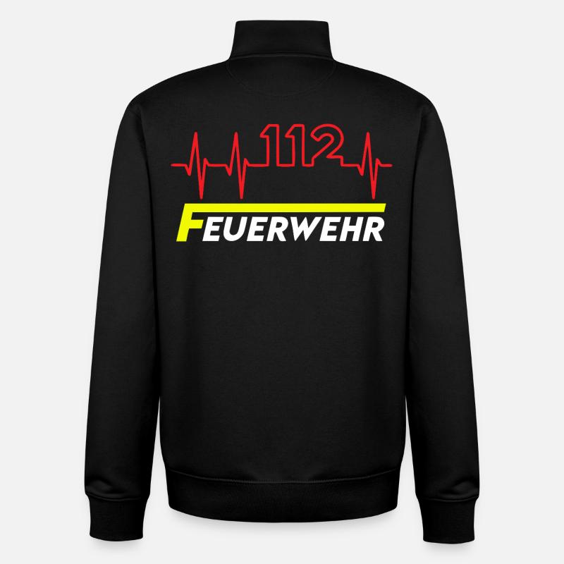 Feuewehr 112 - Unisex Organic Zip Sweatshirt von Stanley/Stella - Schwarz