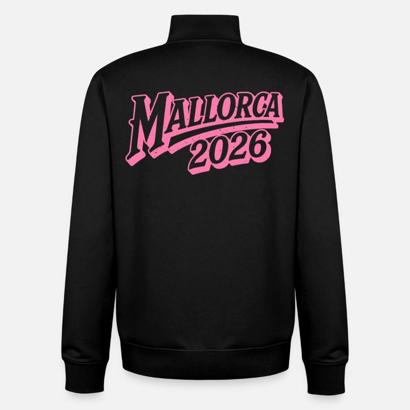 Majorque 2026 - Sweat zippé unisexe en coton bio Stanley/Stella - noir