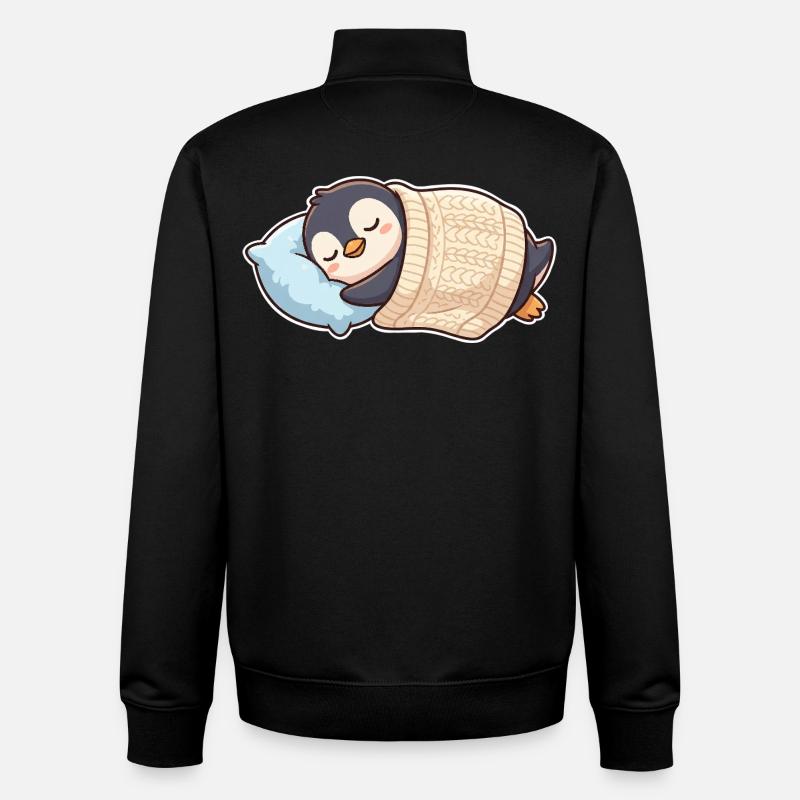 Pinguin Schlafen - Unisex Organic Zip Sweatshirt von Stanley/Stella - Schwarz