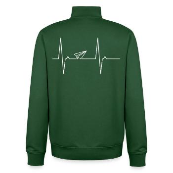 Flug mit Papier Origami Herzschlag Herzschlag Herzschlag Flug - Unisex Organic Zip Sweatshirt von Stanley/Stella - Flaschengrün - Hinten - AI Model Male 185 dark (185cm)