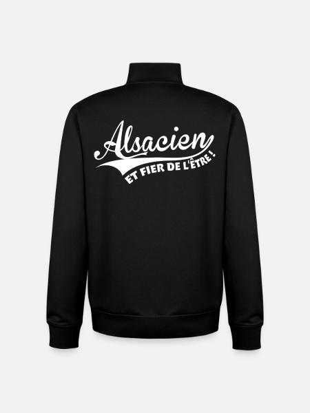 Alsacien et fier de l'être ! - Sweat zippé unisexe en coton bio Stanley/Stella - noir