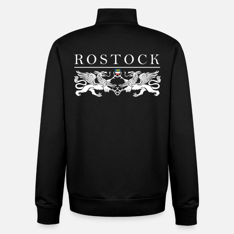Rostock Greif Doppel - Unisex Organic Zip Sweatshirt von Stanley/Stella - Schwarz