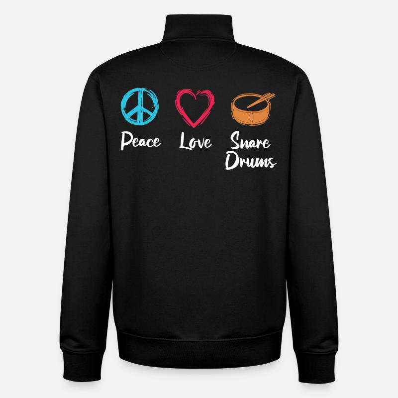 Frieden Liebe Trommel - Unisex Organic Zip Sweatshirt von Stanley/Stella - Schwarz