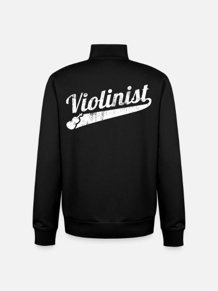 Funny violinist - Unisex Organic Zip Sweatshirt by Stanley/Stella - black