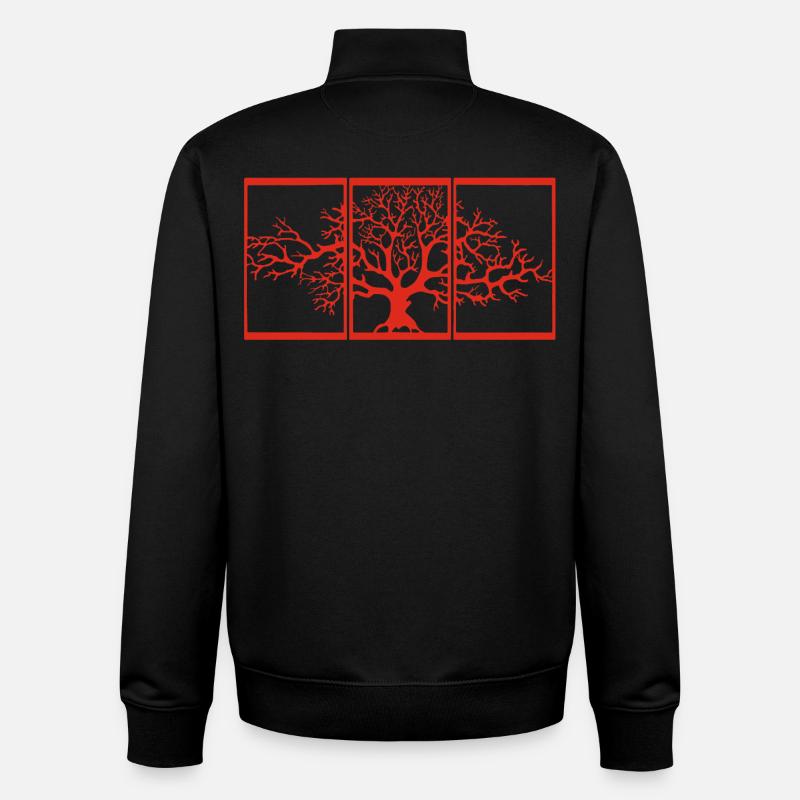 Nature view (red) - Unisex Organic Zip Sweatshirt by Stanley/Stella - black