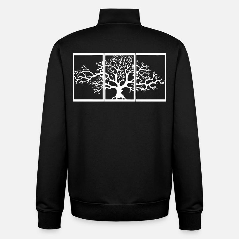 Nature View (White) - Unisex Organic Zip Sweatshirt by Stanley/Stella - black