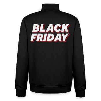 Bold Black Friday Text - Unisex Organic Zip Sweatshirt von Stanley/Stella - Schwarz - Hinten - AI Model Male 185 light (185cm)
