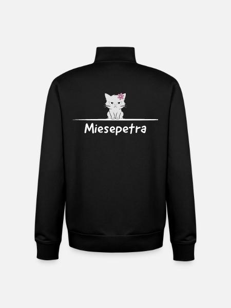Miesepetra – Cat Saying, Pun, Petra Peter - Unisex Organic Zip Sweatshirt by Stanley/Stella - black