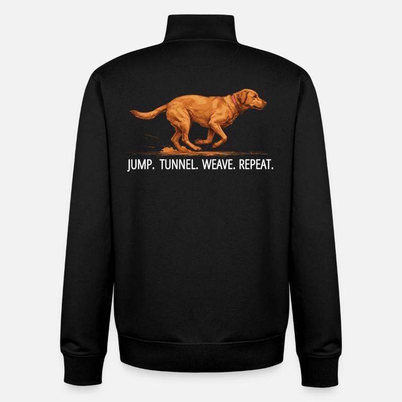 Agility Labrador Jump Tunnel Repeat - Unisex Organic Zip Sweatshirt von Stanley/Stella - Schwarz