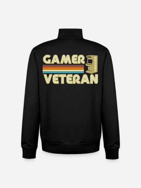 Gamer vétéran - Sweat zippé unisexe en coton bio Stanley/Stella - noir