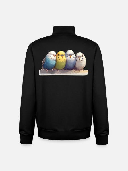Budgies - Sweat zippé unisexe en coton bio Stanley/Stella - noir