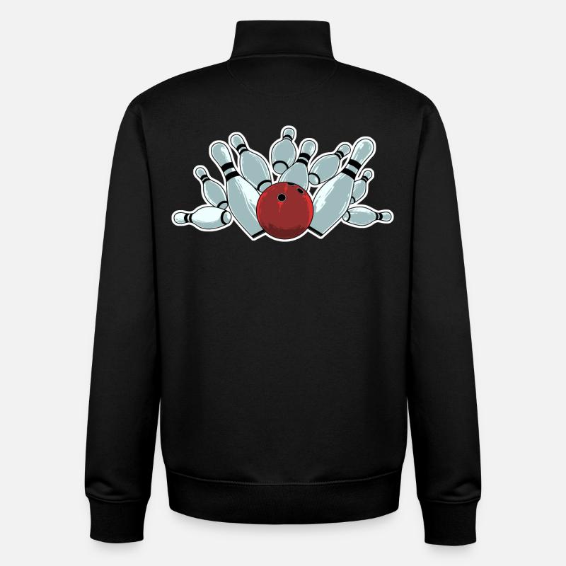 Frappe de bowling - Sweat zippé unisexe en coton bio Stanley/Stella - noir