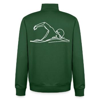 Graphique de nageur de compétition - Sweat zippé unisexe en coton bio Stanley/Stella - vert bouteille - Dos - AI Model Male 185 dark (185cm)