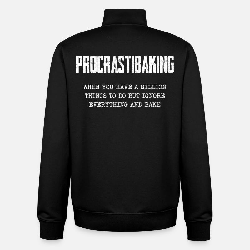 Motif de cuisson procrastiner - Sweat zippé unisexe en coton bio Stanley/Stella - noir
