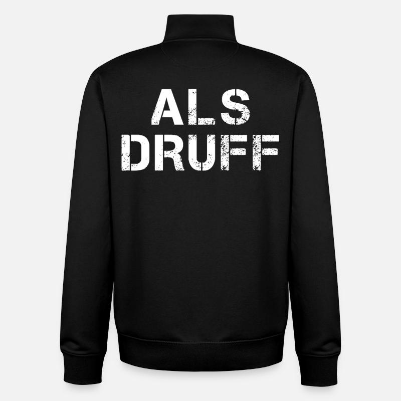 ALS DRUFF Diction hessoise - Sweat zippé unisexe en coton bio Stanley/Stella - noir