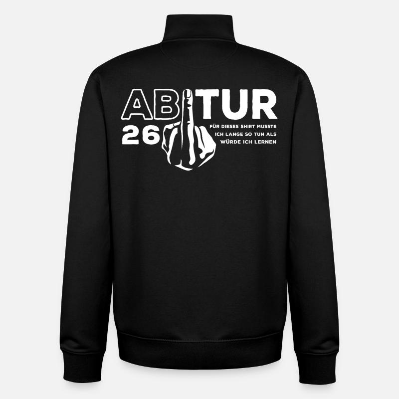 Abitur 2026 - J’ai dû étudier longtemps - Sweat zippé unisexe en coton bio Stanley/Stella - noir