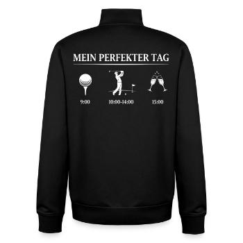 Golf Perfect Day - Unisex Organic Zip Sweatshirt by Stanley/Stella - black - Back - AI Model Male 185 light (185cm)