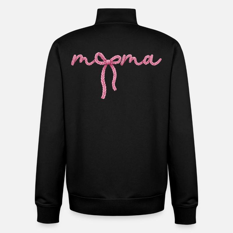 Maman Bow - Sweat zippé unisexe en coton bio Stanley/Stella - noir