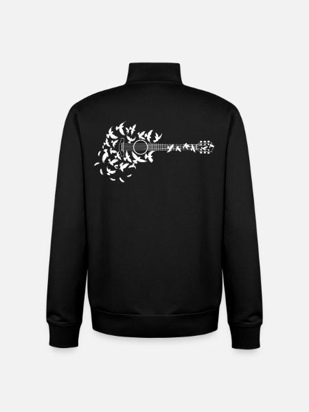 Acoustic guitar from birds - Unisex Organic Zip Sweatshirt by Stanley/Stella - black