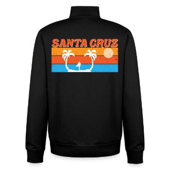 Santa Cruz Surf Retro Sunset - Unisex Organic Zip Sweatshirt by Stanley/Stella - black - Back - AI Model Male 185 light (185cm)