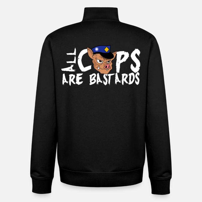 Cops sind scheiße ! - Unisex Organic Zip Sweatshirt von Stanley/Stella - Schwarz