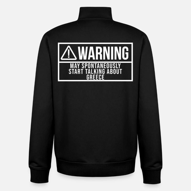 Grèce - Sweat zippé unisexe en coton bio Stanley/Stella - noir