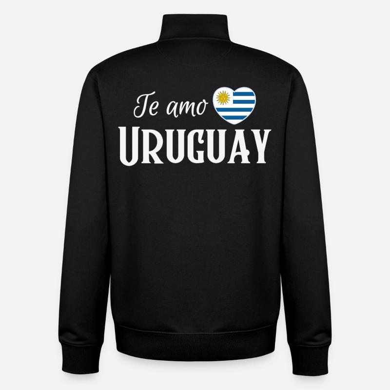 J’aime l’Uruguay, fierté uruguayenne - Sweat zippé unisexe en coton bio Stanley/Stella - noir