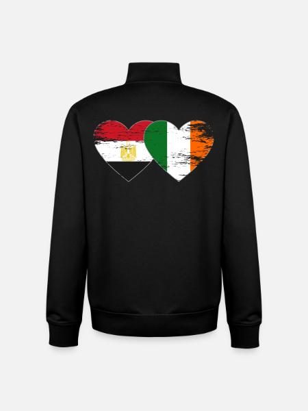 Egypte Irlande Drapeau Coeur Utilisé - Sweat zippé unisexe en coton bio Stanley/Stella - noir