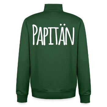 Papitän Funny Pun Capitaine Papa Ancre - Sweat zippé unisexe en coton bio Stanley/Stella - vert bouteille - Dos - AI Model Male 185 dark (185cm)