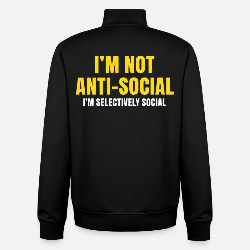 Selectively Social Statement - Unisex Organic Zip Sweatshirt von Stanley/Stella - Schwarz